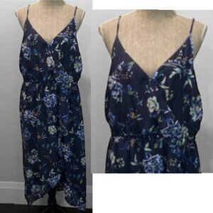 Dex Navy Floral Midi Dress flowy Size XL boho